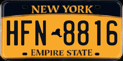 NY license plate HFN8816