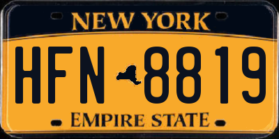 NY license plate HFN8819