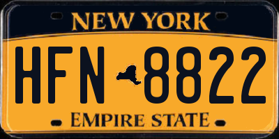 NY license plate HFN8822