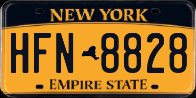 NY license plate HFN8828