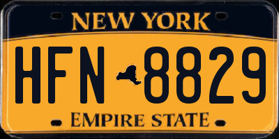 NY license plate HFN8829