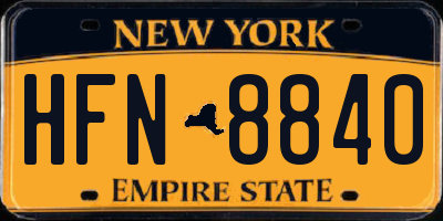 NY license plate HFN8840