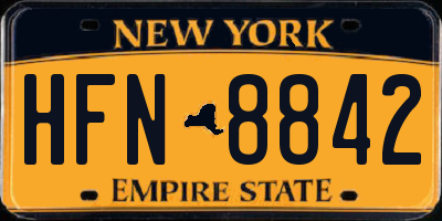 NY license plate HFN8842