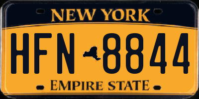 NY license plate HFN8844