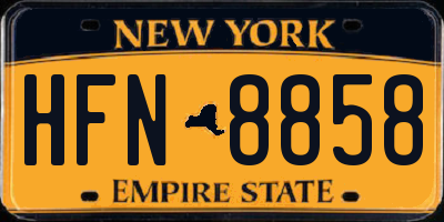 NY license plate HFN8858