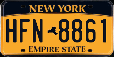 NY license plate HFN8861