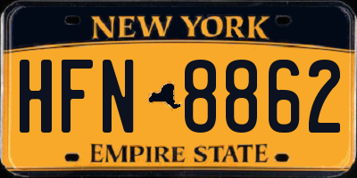 NY license plate HFN8862