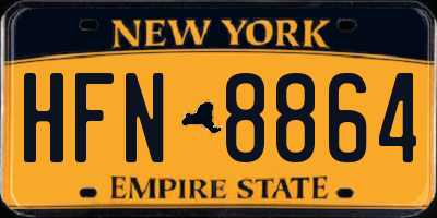 NY license plate HFN8864