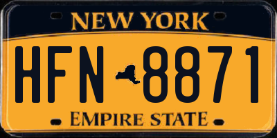 NY license plate HFN8871