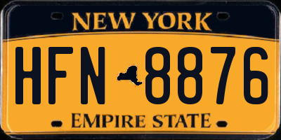 NY license plate HFN8876