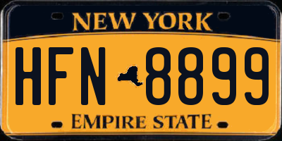 NY license plate HFN8899