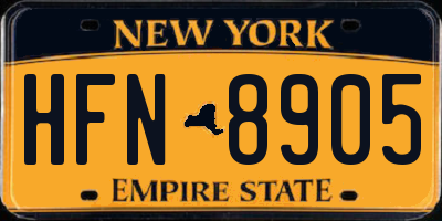 NY license plate HFN8905