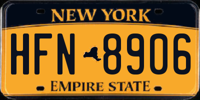 NY license plate HFN8906