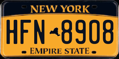 NY license plate HFN8908
