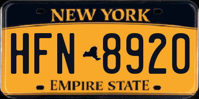 NY license plate HFN8920