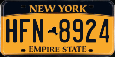 NY license plate HFN8924
