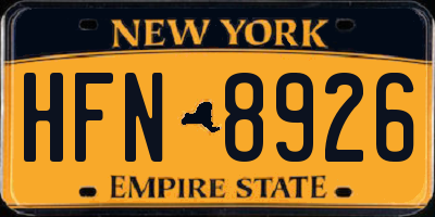 NY license plate HFN8926