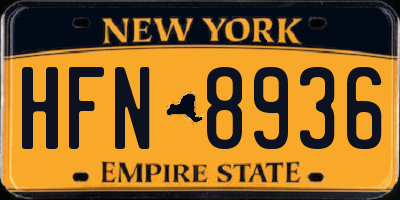 NY license plate HFN8936