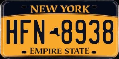 NY license plate HFN8938