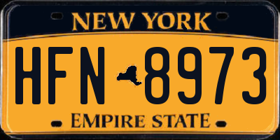 NY license plate HFN8973
