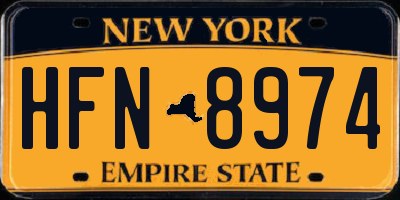NY license plate HFN8974