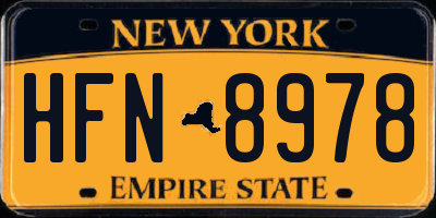 NY license plate HFN8978