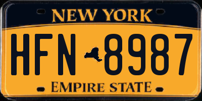 NY license plate HFN8987