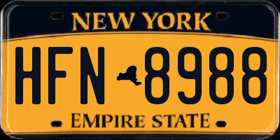 NY license plate HFN8988