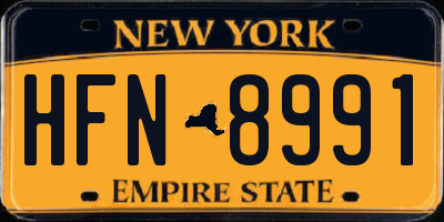 NY license plate HFN8991