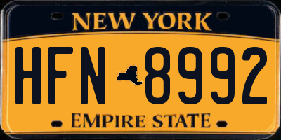 NY license plate HFN8992