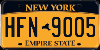 NY license plate HFN9005