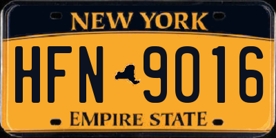 NY license plate HFN9016