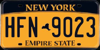 NY license plate HFN9023
