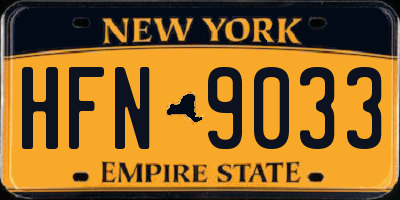 NY license plate HFN9033