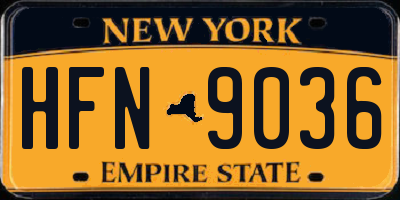 NY license plate HFN9036