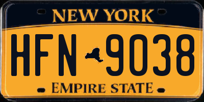 NY license plate HFN9038