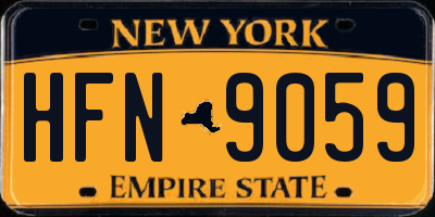 NY license plate HFN9059