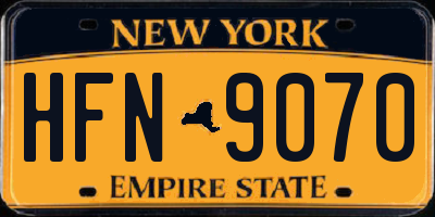 NY license plate HFN9070