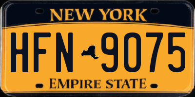 NY license plate HFN9075