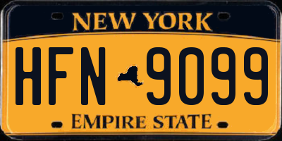 NY license plate HFN9099