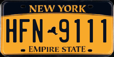 NY license plate HFN9111