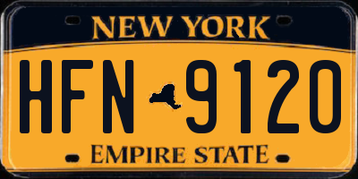 NY license plate HFN9120