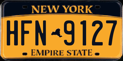 NY license plate HFN9127
