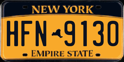 NY license plate HFN9130