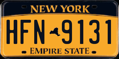 NY license plate HFN9131