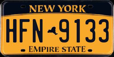 NY license plate HFN9133