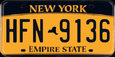 NY license plate HFN9136