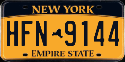 NY license plate HFN9144