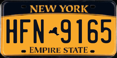 NY license plate HFN9165