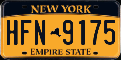 NY license plate HFN9175